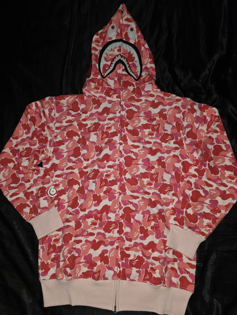 BAPE Shark ABC Camo Full Zip Hoodie, Pink Camo